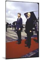 President Kennedy and Chancellor Adenauer Walking Red Carpet at Airport Arrival Ceremony, Germany-John Dominis-Mounted Photographic Print