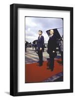 President Kennedy and Chancellor Adenauer Walking Red Carpet at Airport Arrival Ceremony, Germany-John Dominis-Framed Photographic Print