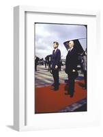 President Kennedy and Chancellor Adenauer Walking Red Carpet at Airport Arrival Ceremony, Germany-John Dominis-Framed Photographic Print