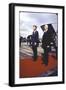 President Kennedy and Chancellor Adenauer Walking Red Carpet at Airport Arrival Ceremony, Germany-John Dominis-Framed Photographic Print
