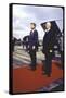 President Kennedy and Chancellor Adenauer Walking Red Carpet at Airport Arrival Ceremony, Germany-John Dominis-Framed Stretched Canvas