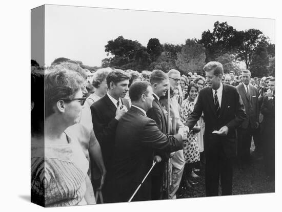 President Kennedy Greets Peace Corps Volunteers on the White House South Lawn-Stocktrek Images-Stretched Canvas