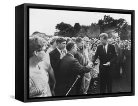 President Kennedy Greets Peace Corps Volunteers on the White House South Lawn-Stocktrek Images-Framed Stretched Canvas