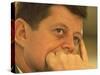 President Kennedy in Pensive Portrait-Paul Schutzer-Stretched Canvas