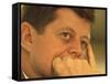 President Kennedy in Pensive Portrait-Paul Schutzer-Framed Stretched Canvas