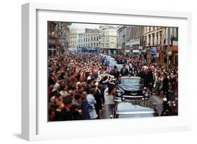 President Kennedy Is Cheered by the Citizens of Dublin, Ireland, Aug. 28, 1963-null-Framed Photo