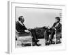 President Kennedy Is Interviewed by Newsman Walter Cronkite at Hyannis Port, 1963-null-Framed Photo