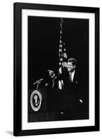 President Kennedy Pointing to a Reporter During a Press Conference, 1961-63-null-Framed Photo