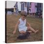 President Kennedy's Two Year Old Son, John Jr. Playing with a Puppy, Aug. 3, 1963-null-Stretched Canvas