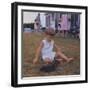 President Kennedy's Two Year Old Son, John Jr. Playing with a Puppy, Aug. 3, 1963-null-Framed Photo