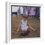 President Kennedy's Two Year Old Son, John Jr. Playing with a Puppy, Aug. 3, 1963-null-Framed Photo