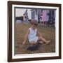 President Kennedy's Two Year Old Son, John Jr. Playing with a Puppy, Aug. 3, 1963-null-Framed Photo