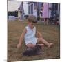 President Kennedy's Two Year Old Son, John Jr. Playing with a Puppy, Aug. 3, 1963-null-Mounted Photo