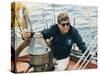 President Kennedy Sailing Aboard US Coast Guard Yacht 'Manitou', Rhode Island, 1962-null-Stretched Canvas