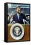 President Kennedy Speaking at Rice University, Sept. 9, 1962-null-Framed Stretched Canvas