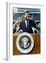 President Kennedy Speaking at Rice University, Sept. 9, 1962-null-Framed Photo