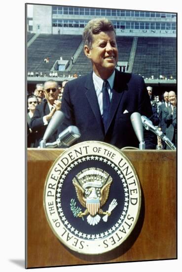 President Kennedy Speaking at Rice University, Sept. 9, 1962-null-Mounted Photo