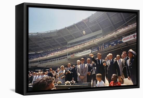 President Kennedy Throws Out First Ball of the 32nd All-Star Game, July 10, 1962-null-Framed Stretched Canvas