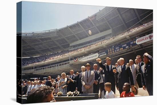 President Kennedy Throws Out First Ball of the 32nd All-Star Game, July 10, 1962-null-Stretched Canvas