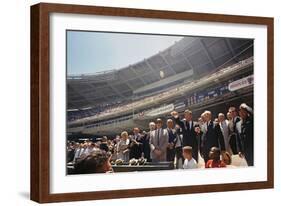 President Kennedy Throws Out First Ball of the 32nd All-Star Game, July 10, 1962-null-Framed Photo