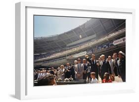 President Kennedy Throws Out First Ball of the 32nd All-Star Game, July 10, 1962-null-Framed Photo