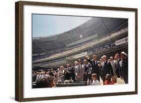 President Kennedy Throws Out First Ball of the 32nd All-Star Game, July 10, 1962-null-Framed Photo