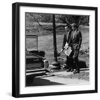 President Kennedy with Theodore Sorensen, His Advisor and Speech Writer, March 1963-null-Framed Photo