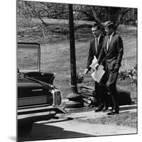 President Kennedy with Theodore Sorensen, His Advisor and Speech Writer, March 1963-null-Mounted Photo