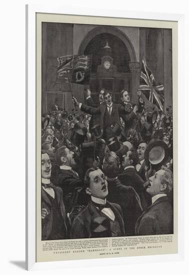 President Kruger Hammered, a Scene in the Stock Exchange-Henry Marriott Paget-Framed Giclee Print