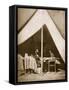 President Lincoln and General Mclellan in Mclellan's Tent, Antietam, 4th October, 1862-Mathew Brady-Framed Stretched Canvas