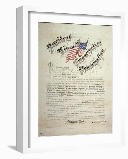 President Lincoln, Emancipation Proclamation, San Francisco-null-Framed Giclee Print