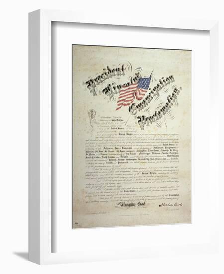 President Lincoln, Emancipation Proclamation, San Francisco-null-Framed Giclee Print