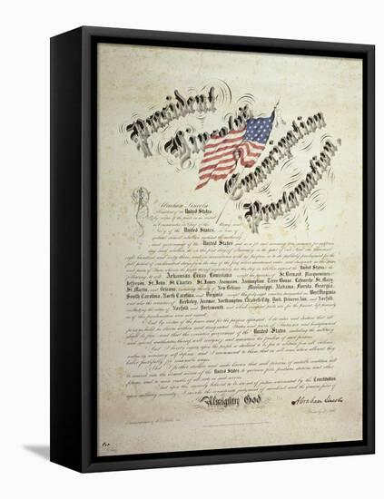 President Lincoln, Emancipation Proclamation, San Francisco-null-Framed Stretched Canvas