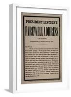 President Lincoln's Farewell Address to His Old Neighbours, Springfield, 12th February 1861-null-Framed Giclee Print