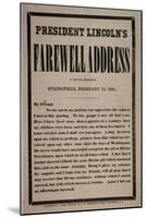 President Lincoln's Farewell Address to His Old Neighbours, Springfield, 12th February 1861-null-Mounted Giclee Print