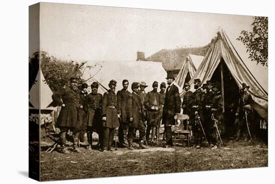 President Lincoln Visiting the Camp at Antietam, 1892-Mathew Brady-Stretched Canvas