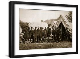 President Lincoln Visiting the Camp at Antietam, 1892-Mathew Brady-Framed Giclee Print