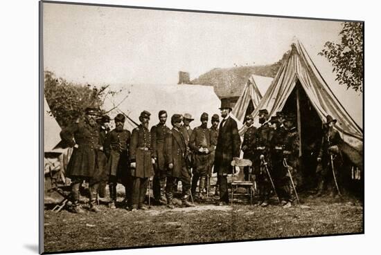 President Lincoln Visiting the Camp at Antietam, 1892-Mathew Brady-Mounted Giclee Print