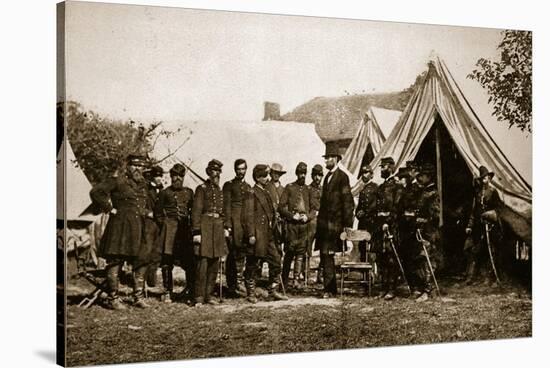 President Lincoln Visiting the Camp at Antietam, 1892-Mathew Brady-Stretched Canvas