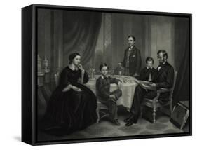 President Lincoln with His Family, 1861-Science Source-Framed Stretched Canvas