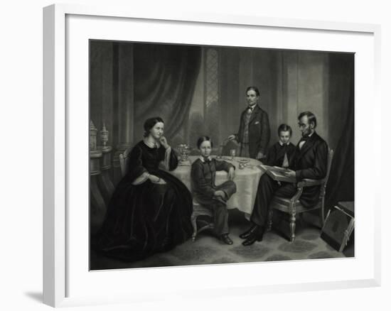 President Lincoln with His Family, 1861-Science Source-Framed Giclee Print