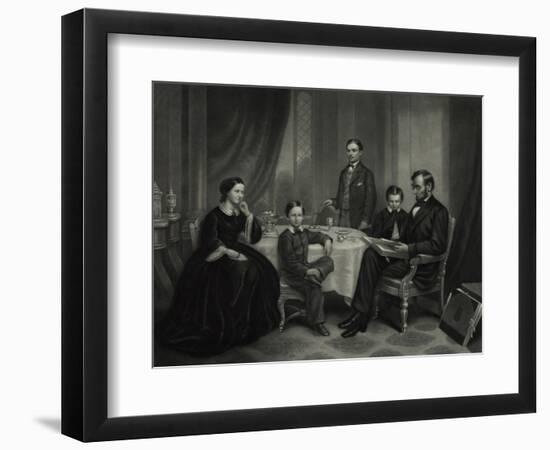 President Lincoln with His Family, 1861-Science Source-Framed Premium Giclee Print