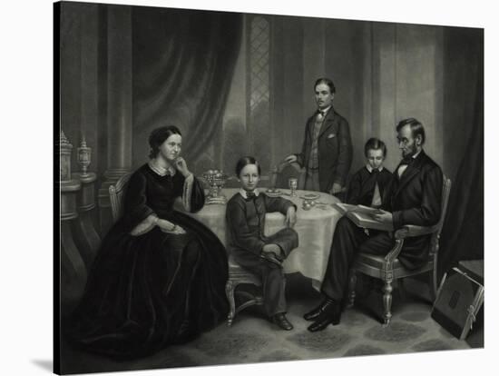 President Lincoln with His Family, 1861-Science Source-Stretched Canvas