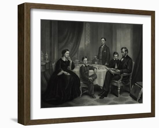 President Lincoln with His Family, 1861-Science Source-Framed Giclee Print