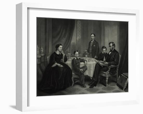 President Lincoln with His Family, 1861-Science Source-Framed Giclee Print