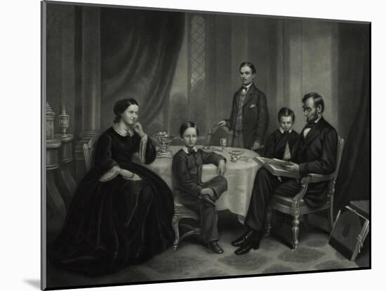 President Lincoln with His Family, 1861-Science Source-Mounted Giclee Print