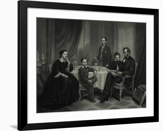 President Lincoln with His Family, 1861-Science Source-Framed Giclee Print