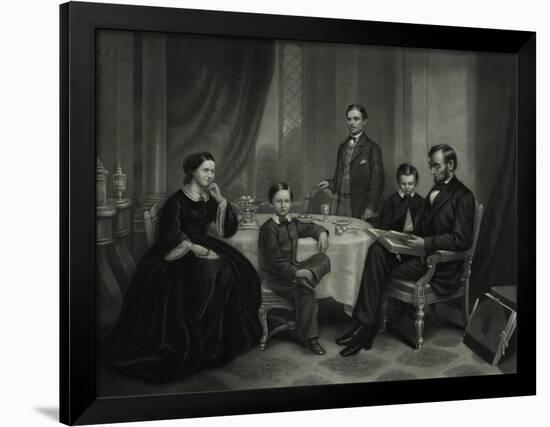 President Lincoln with His Family, 1861-Science Source-Framed Giclee Print