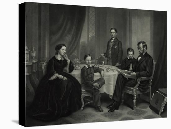 President Lincoln with His Family, 1861-Science Source-Stretched Canvas