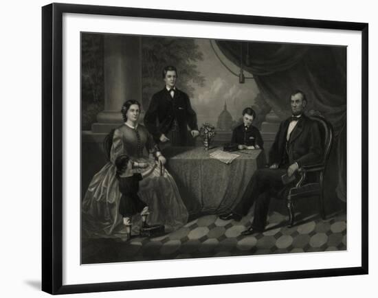 President Lincoln with His Family-Science Source-Framed Giclee Print